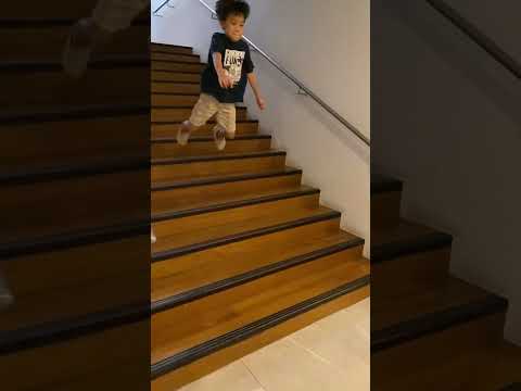 Extreme jumping challenge - jumping down 6 steps of stairs