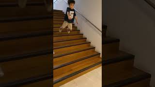Extreme jumping challenge - jumping down 6 steps of stairs