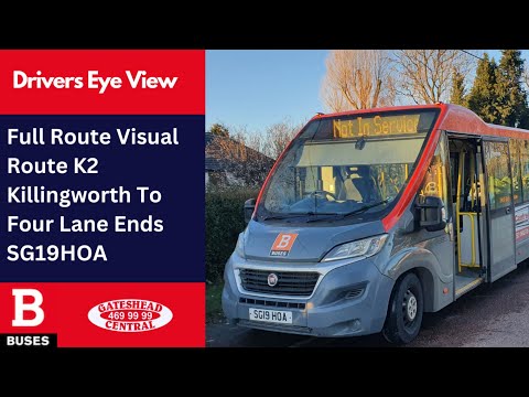 WITHDRAWN SERVICE: FULL ROUTE VISUAL | Nexus Bus Route K2 - Killingworth To Four Lane Ends | SG19HOA