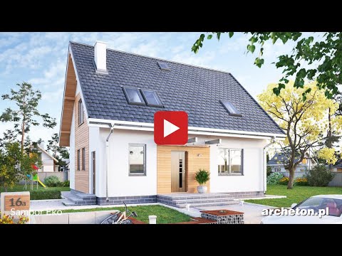 Projekt domu Sambor Eko - archeton.pl - z użytkowym poddaszem 129,3 m2