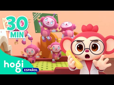 🍌¡Cinco monitos están saltando en la cama! ¡Dales más bananas! | +Recopilación | Cantemos con Hogi