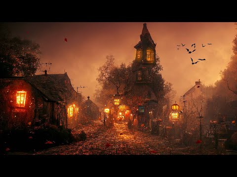 Halloween Ambience 🎃 Abandoned Haunted Town, Spooky Sounds, Relaxing Halloween Music