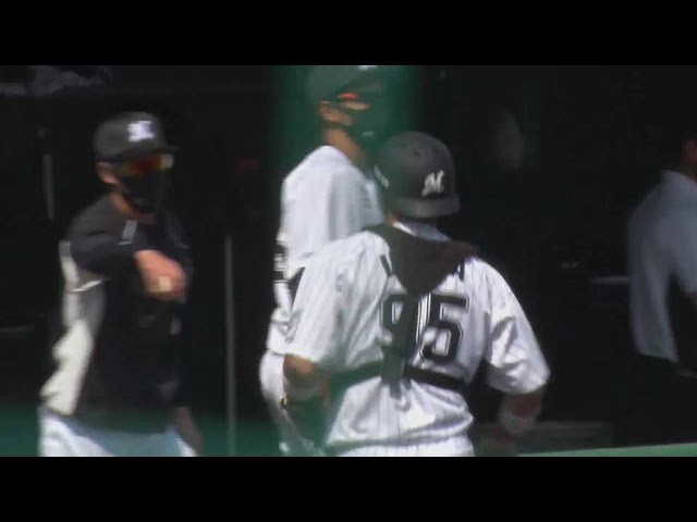 【ファーム】強肩炸裂!! マリーンズ・植田将太 ストライク送球で盗塁を阻止!! 2022年4月12日  千葉ロッテマリーンズ 対 読売ジャイアンツ