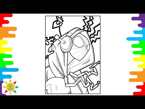 Miles Morales Coloring Pages | Spiderman With Headphones Coloring | DEAF KEV - Invincible