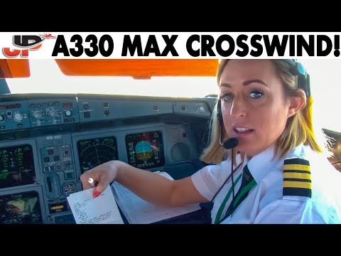 Landing AER LINGUS A330 with MAXIMUM CROSSWIND | Cockpit Views