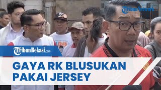 GAYA Ridwan Kamil Pakai JERSEY PERSIJA saat Blusukan ke Kampung Bayam, Jakarta Utara