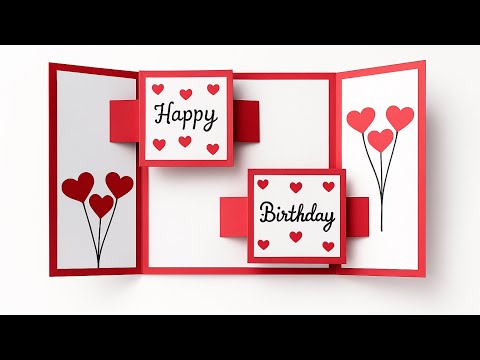 DIY Magic Pull-Tab Birthday Card 💝 | Easy Handmade Birthday Card Idea | Surprise Popup Card Tutorial
