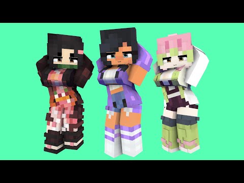 DARLING OHAYO COUPLE DANCE APHMAU FRIENDS NEZUKO AND MITSURI - MINECRAFT ANIMATION #shorts