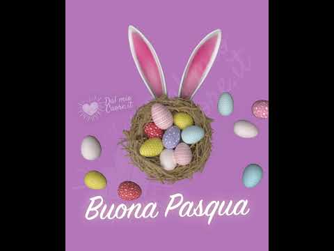 Buona Pasqua Video con uova e coniglietto