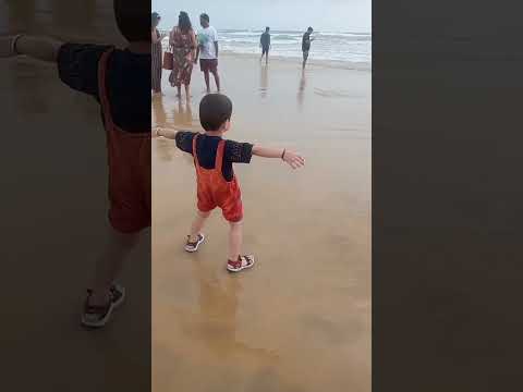 mahika enjoying at goa beach