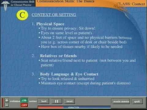 Communication Skills in Clinical Practice, Part 1 - The Basics By Dr. Robert Buckman
