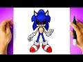 How to DRAW SONIC EXE