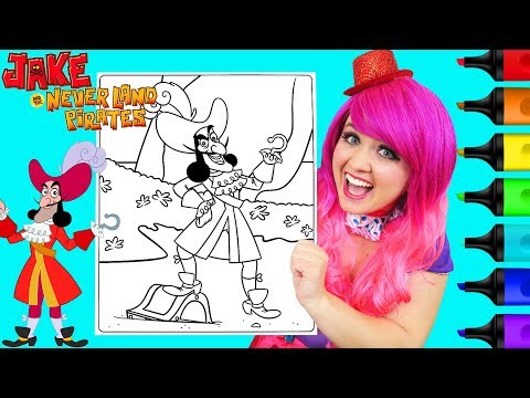 Coloring Captain Hook Jake Neverland Pirates Coloring Page Prismacolor Markers | KiMMi THE CLOWN Video