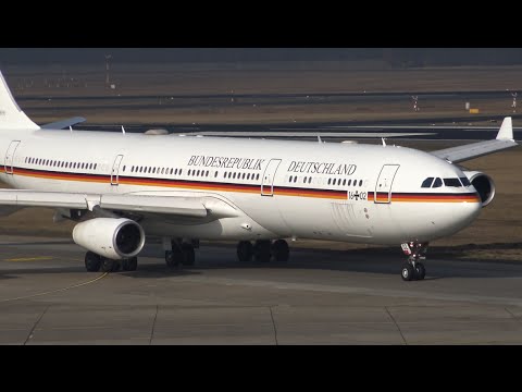 4K | German Air Force AIRBUS A340 Takeoff at Berlin Tegel