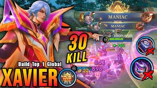 Download lagu 30 Kills   2x MANIAC!! Midlane Xavier is Deadly (NEW BUILD) - Build Top 1 Global Xavier ~ MLBB mp3