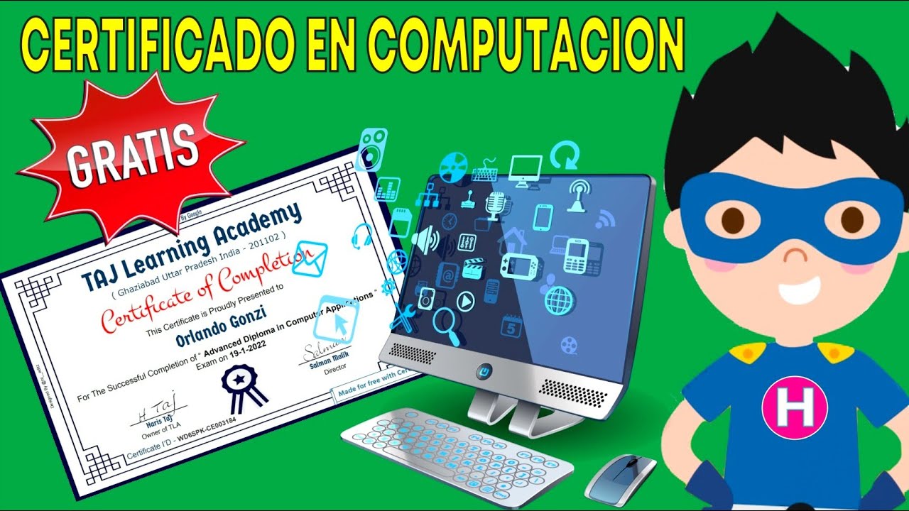 CERTIFICADO GRATUITO DE COMPUTACIÓN CON NUMERO DE VERIFICACIÓN