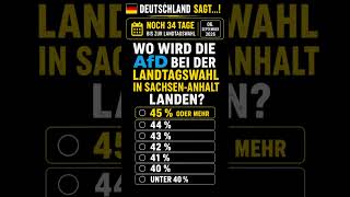 Noch 34 Tage bis zur Landtagswahl! Wo wird die AfD in Sachsen-Anhalt landen? 🇩🇪 #afd #deutschland