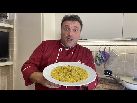 Risotto all'onda con Porcini, Pancetta e Zafferano