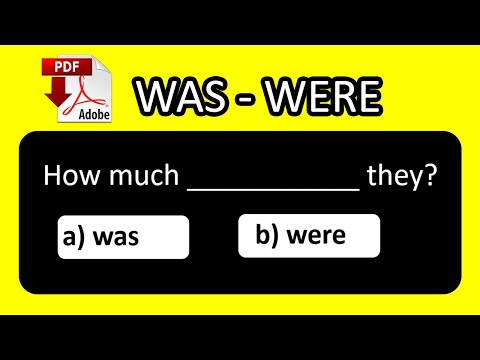 was - were basic exercises + PDF - Past Simple - Positive and Negative - Easy English Lesson