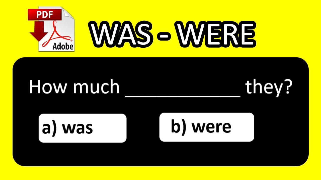 was - were basic exercises + PDF - Past Simple - Positive and Negative - Easy English Lesson