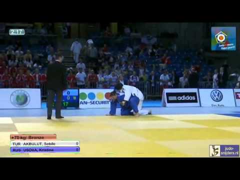 Judo 2013 European Championships U18 Tallinn: Akbulut (TUR) - Usova (RUS) [+70kg] bronze