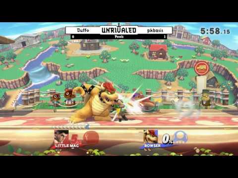 Unrivaled 3 WiiU - Duffo (Bayonetta, Little Mac) vs pkbasis (Bowser) - Pools