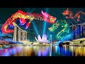 Singapore Marina Bay Flying Dragon 2024 Drone Light Show 🐉 Celebrating Chinese Lunar New Year 🐉 m3m