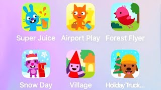 Sago Mini Super Juice,Airport,Forest Flyer,Snow Day,Village,Holiday Trucks and Diggers