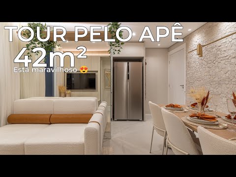 TOUR PELO APARTAMENTO 42M² - UMA GRAÇA 😱🥰- tour apê modelo decorado 42m²