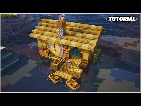 How to Build a Cozy Fisherman's Hut in Minecraft | House Tutorial🏡 (Easy to follow)