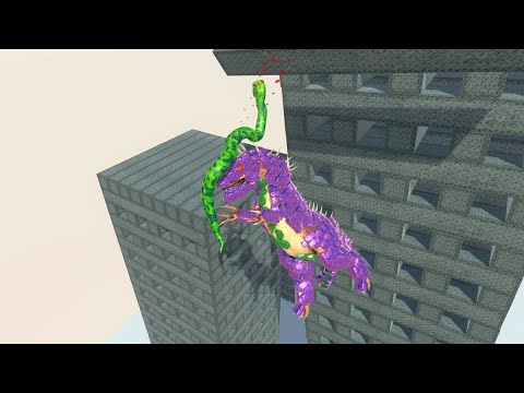 Barney Spike on Metalic Wobbly Buildings vs ALL UNITS - Animal Revolt Battle Simulator Gameplay