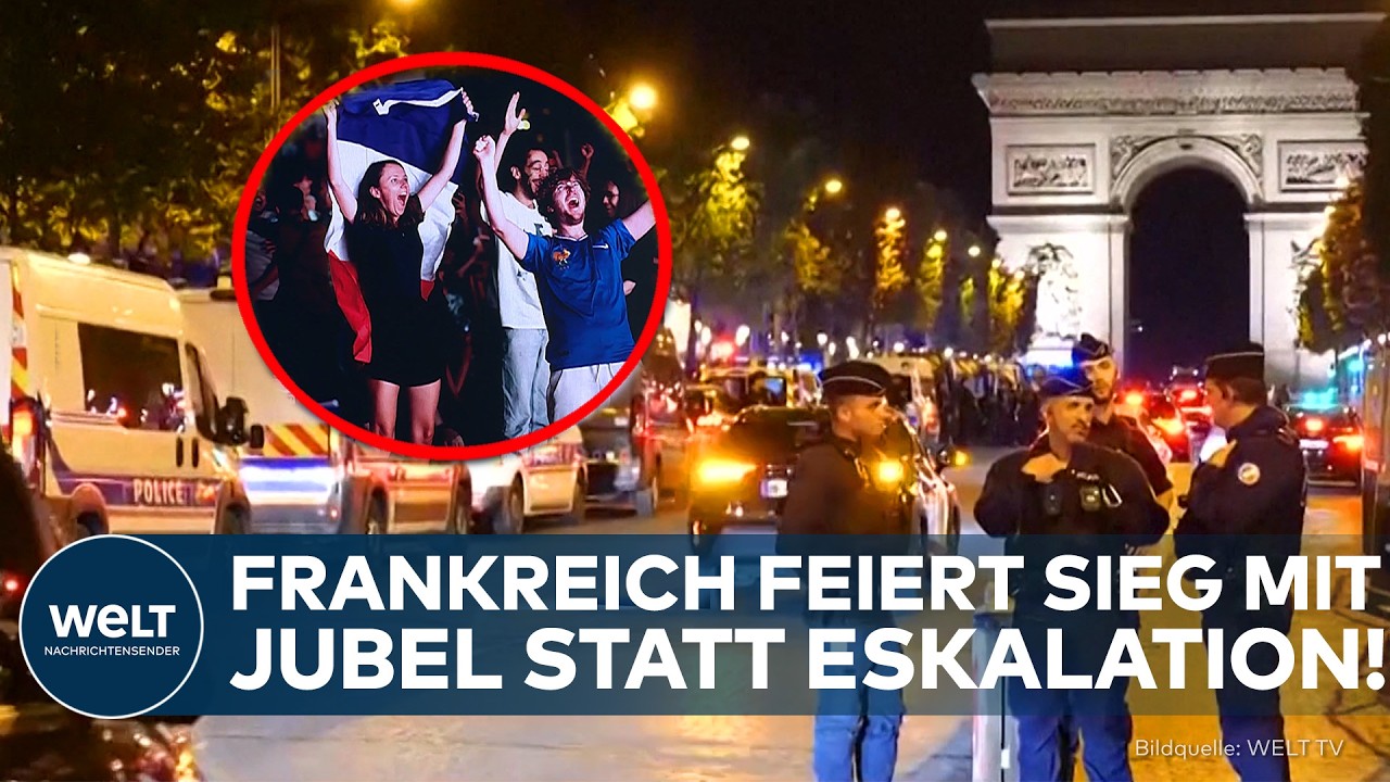PARIS: Tausende feierten Frankreichs Triumph gegen Marokko! Befürchtete Krawalle blieben aus!