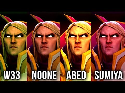 Battle of TITANS on Invoker - w33 vs Noone vs Abed vs Sumiya - Dota 2 EPIC Gameplay Compilation