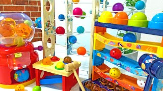 Marble run ASMR ☆ 4 marble run races and a Big ball and gacha machine