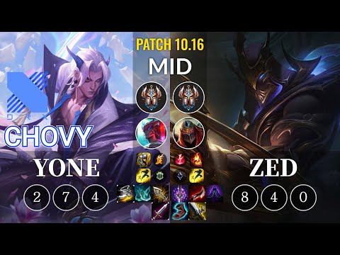 DRX Chovy Yone vs Zed Mid - KR Patch 10.16