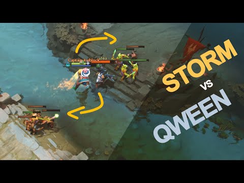 Do NOT step lowground - Storm Spirit vs Queen of Qop | Raw Gameplay | Dota 2