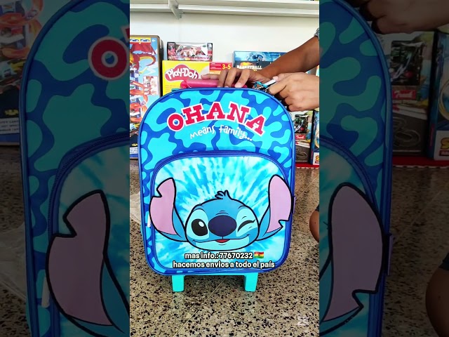 Vídeo relacionado con Disney Lilo y Stitch Tongue-Bolso-Mochila Satchel, Azul, 27 x 19 cm