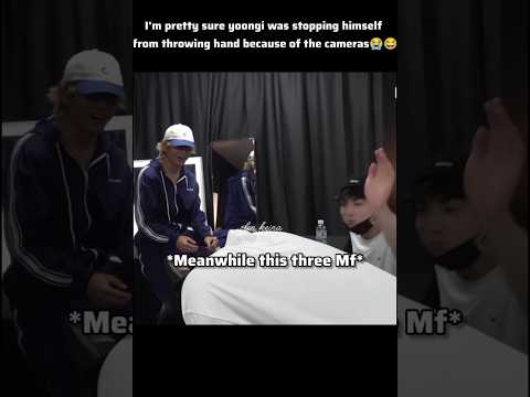 Yoongi was trying hard not to cry or get angry😭😂 #bts #suga #jimin #taehyung #jungkook #yoongi