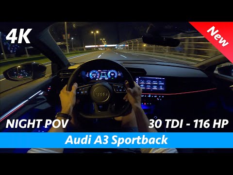 Audi A3 Sportback 2020 - Night POV test drive & FULL review in 4K, LED Headlights test, 0 - 100 km/h