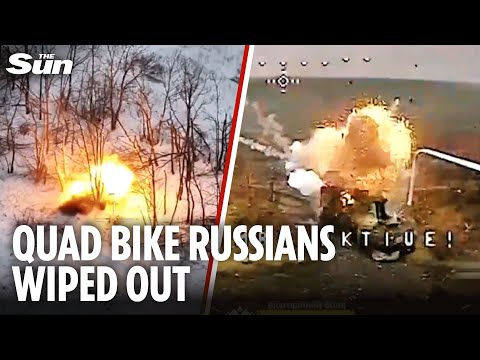 Ukraine brigade strikes Russian troops on QUAD BIKES as invaders try to cross river