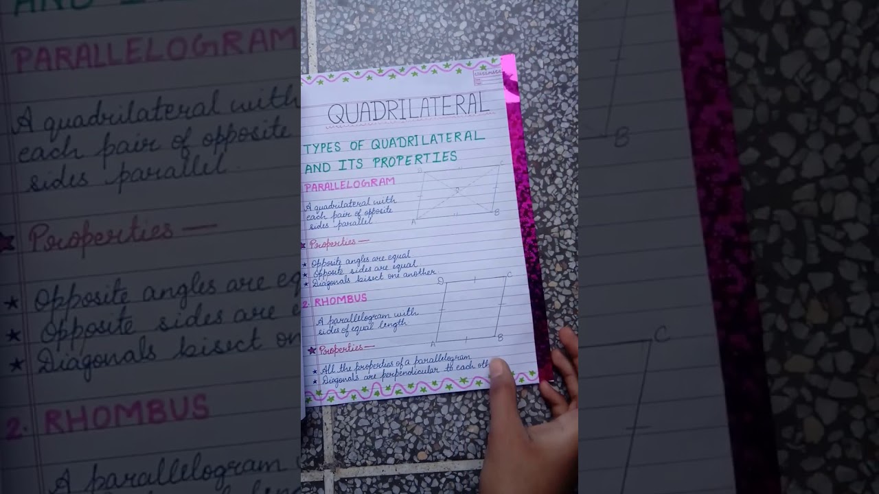 Maths Project File😊 l Topic- Quadrilateral Class 9 🙂