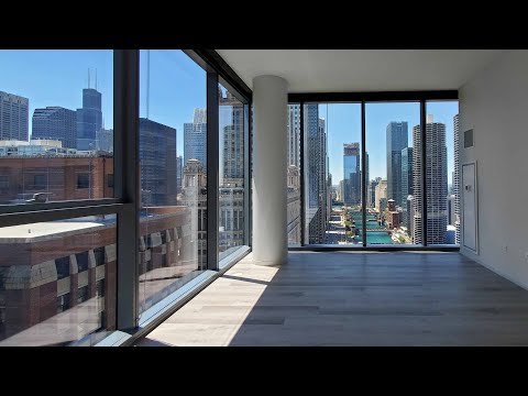A sunny river-view -10 one-bedroom at the Loop’s new Millie on Michigan