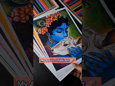 My Art 🎨 Vs Ghibli Art 😍 #shorts #art #drawing #ghibliart