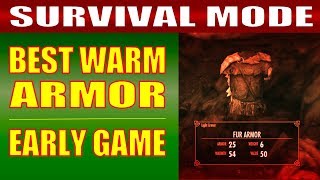 Skyrim SURVIVAL MODE Gameplay - How to Get the BEST WARM ARMOR & CLOTHING Early Game!