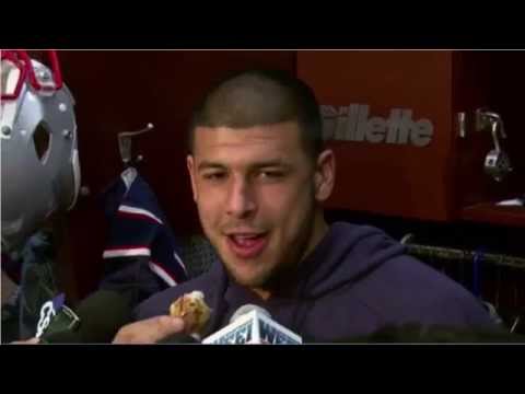 Aaron Hernandez Eating Chicken During Interview