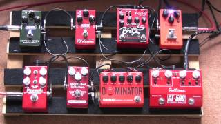 Video thumbnail for Red Distortion Pedals - Wampler Pinnacle, Providence Heat Blaster, MXR Custom Badass, Okko Dominator by Simon Smith