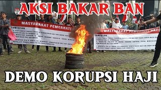Download lagu AKSI BAKAR BAN DEMO KORUPSI HAJI DI GEDUNG KPK JAKARTA  mp3