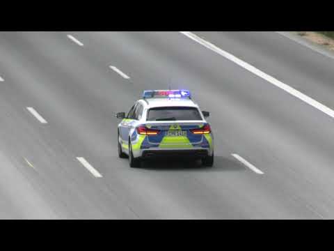 Polizei bremst Verkehr auf Autobahn – 3x BMW 5er FuStW Verkehrspolizeiinspektion Regensburg