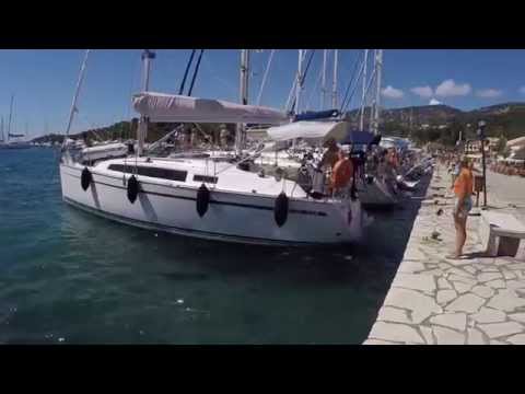 Sivota Med Mooring in 20 Knots of Cross Wind