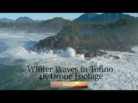 Tofino Storm Waves - Frank Island, Sunset Point, Chesterman Beach & Cox Bay - 4K Drone Footage